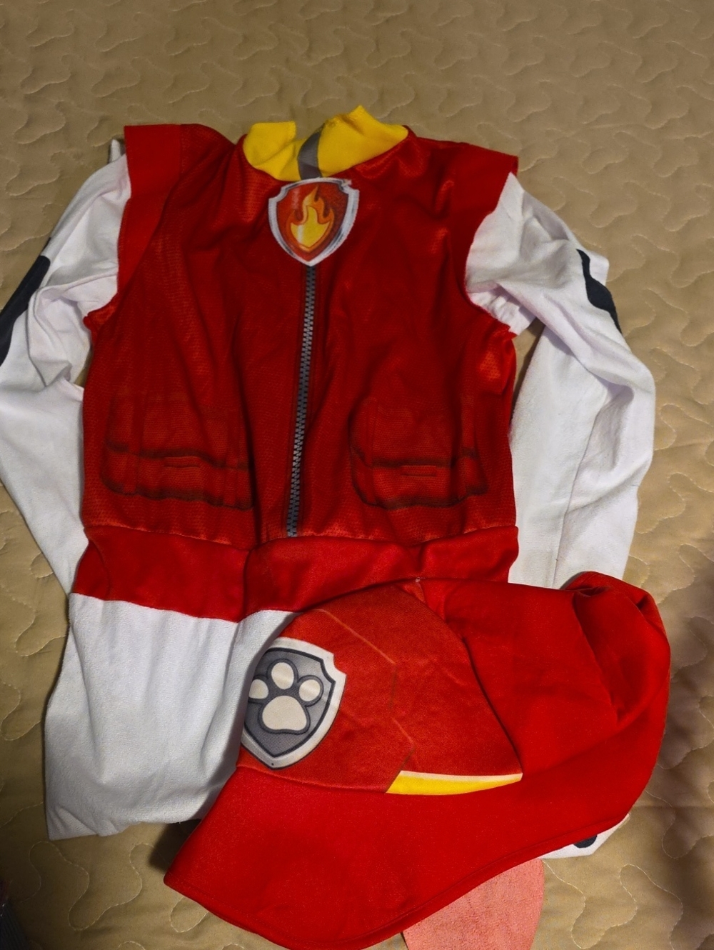 Paw Patrol Red and White Fire Rescue Costume with Yellow Trim - Paw Patrol